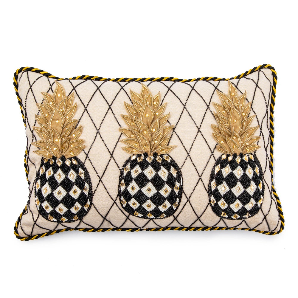Pineapple Black Pillow - Ivory mackenzie-childs Panama imagen 1