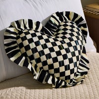 Courtly Heart Throw Pillow with Ruffle