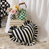 Courtly Heart Throw Pillow with Ruffle