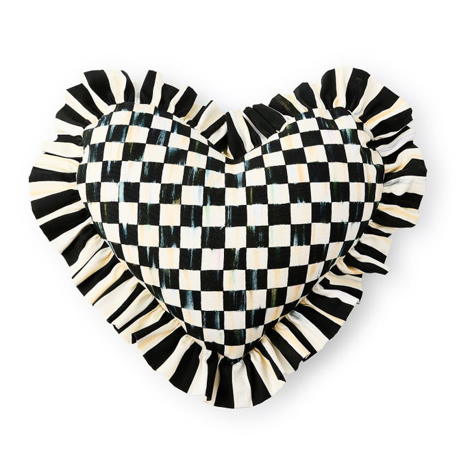 Courtly Heart Throw Pillow with Ruffle image number 0