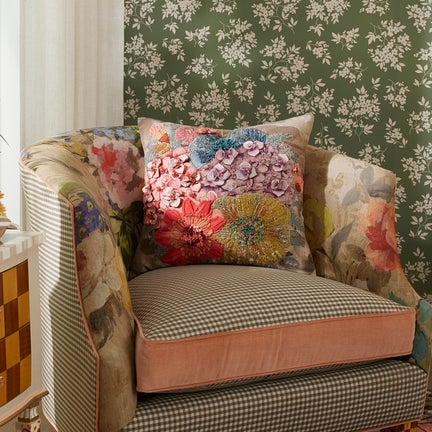 Petal Palette Floral Throw Pillow