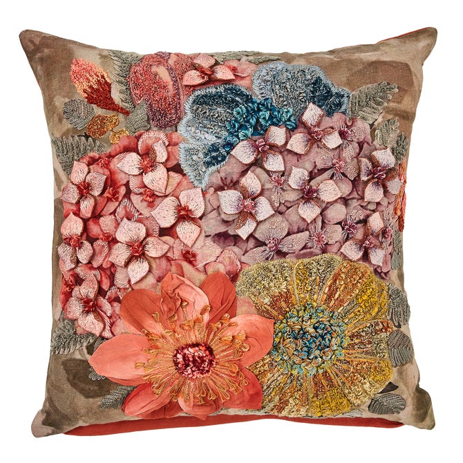 Petal Palette Floral Throw Pillow image number 0