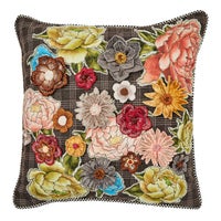 Field Study Embroidered Floral Throw Pillow