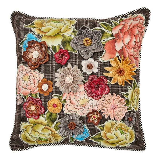 Field Study Embroidered Floral Throw Pillow image number 0