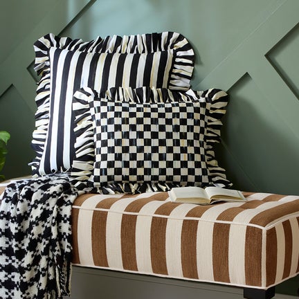 Courtly Check Ruffle Lumbar Pillow