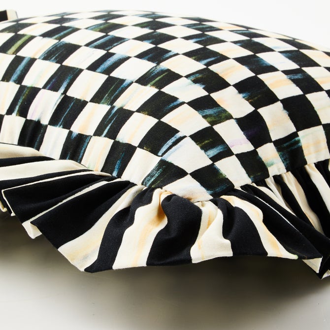 Courtly Check Ruffle Lumbar Pillow image number 1