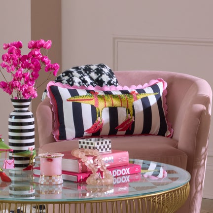 Patience Brewster Gloria Alligator Striped Lumbar Throw Pillow