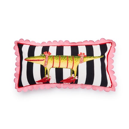 Patience Brewster Gloria Alligator Striped Lumbar Throw Pillow