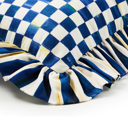Royal Check Ruffle Lumbar Pillow