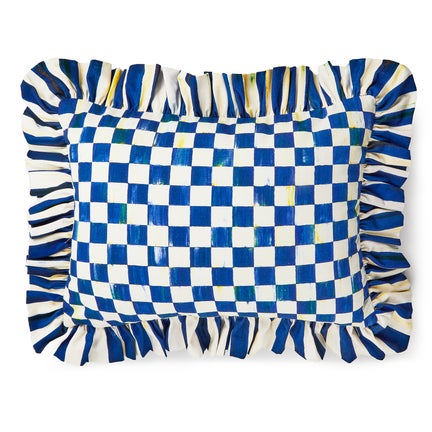 Royal Check Ruffle Lumbar Pillow