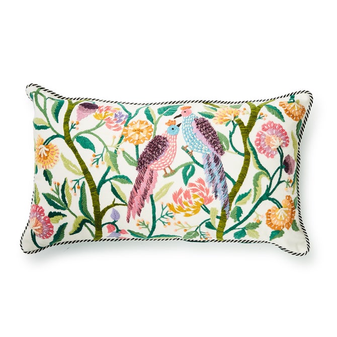 Carnivale Two Birds Lumbar Throw Pillow image number 0