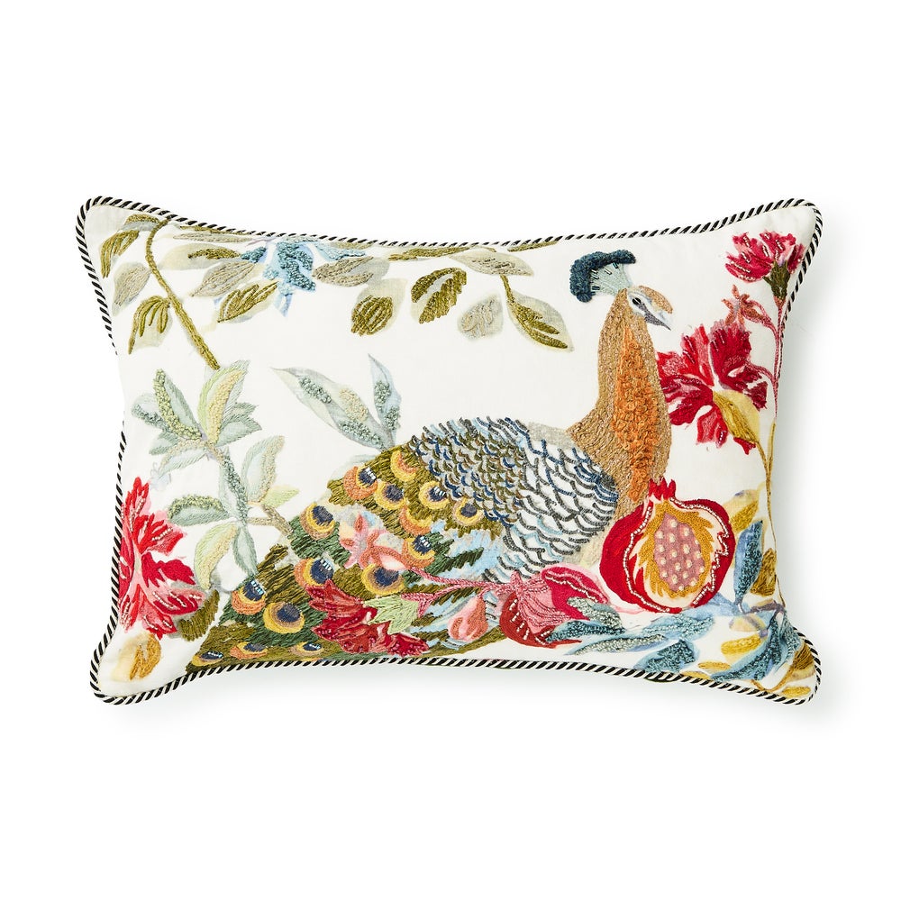 Carnivale Peacock Lumbar Throw Pillow mackenzie-childs Panama imagen 1 Carnivale Peacock Lumbar Throw Pillow mackenzie-childs Panama imagen 1
