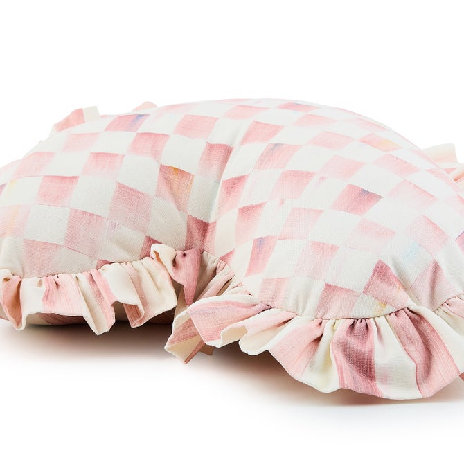 Rosy Heart Throw Pillow with Ruffle image number 2