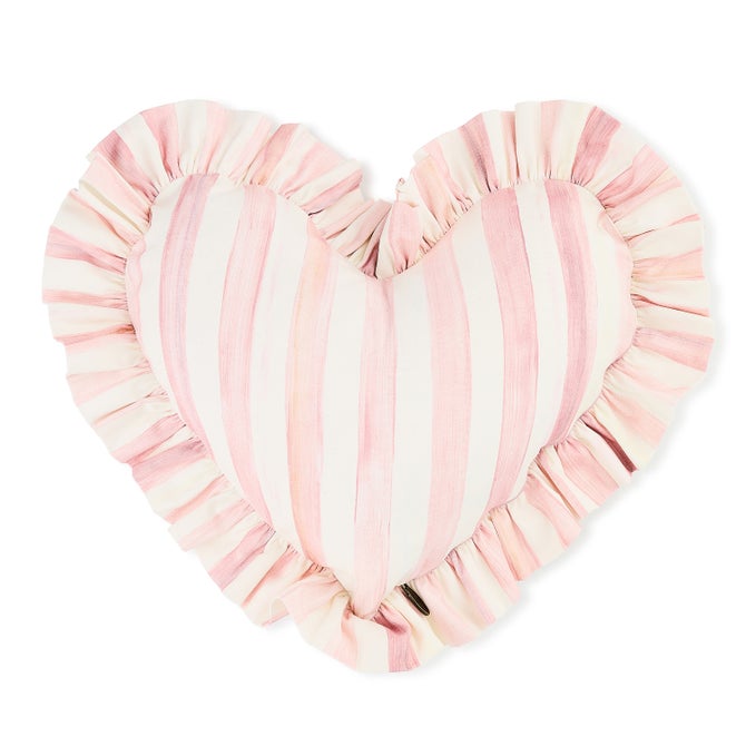 Rosy Heart Throw Pillow with Ruffle image number 3