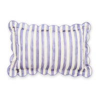 Violet Check Reversible Scalloped Lumbar Throw Pillow