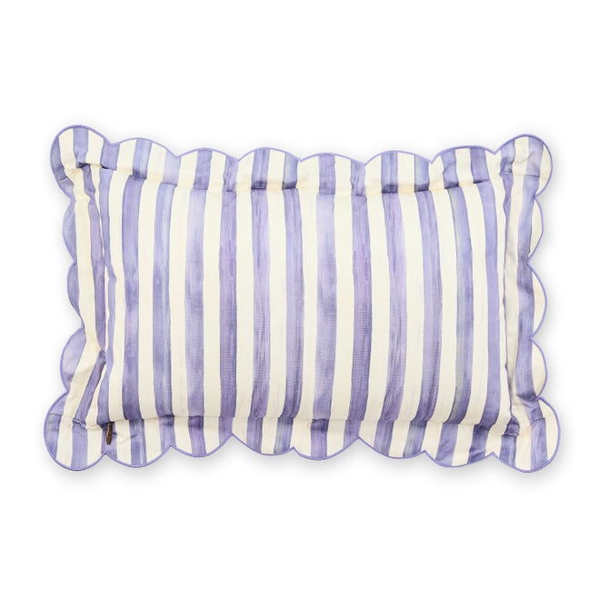 Violet Check Reversible Scalloped Lumbar Throw Pillow image number 3