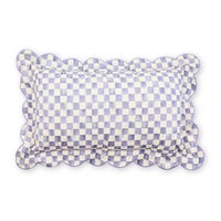 Violet Check Reversible Scalloped Lumbar Throw Pillow