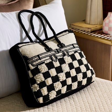 Doodles Handbag Shaped Throw Pillow