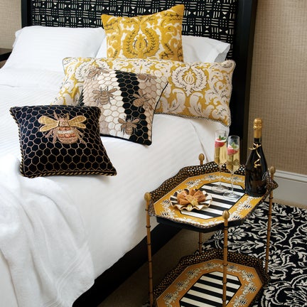 Queen Bee Black Throw Pillow