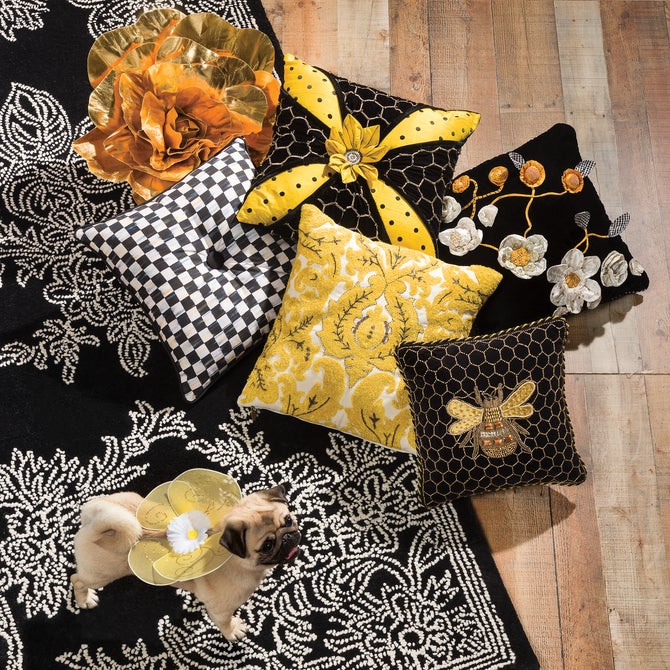 Queen Bee Black Throw Pillow image number 9