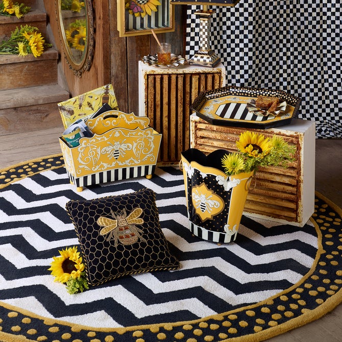 Queen Bee Black Throw Pillow image number 6