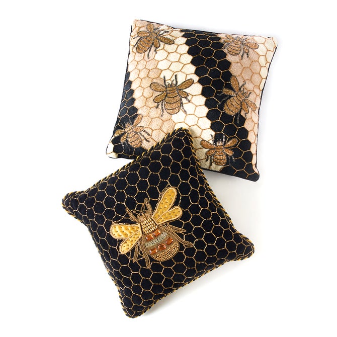 Queen Bee Black Throw Pillow image number 4