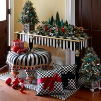 Courtly Check  Black Sash Throw Pillow