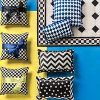 Courtly Check  Black Sash Throw Pillow
