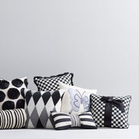 Courtly Check  Black Sash Throw Pillow