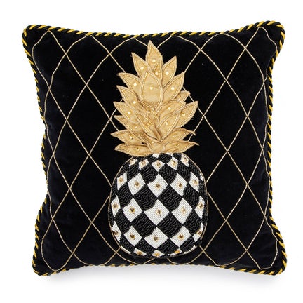 Pineapple Black Pillow