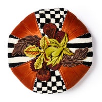 Harvest Check & Stripe Round Pillow