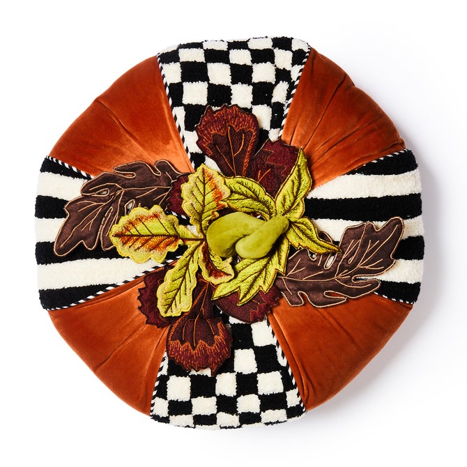 Harvest Check & Stripe Round Pillow image number 3