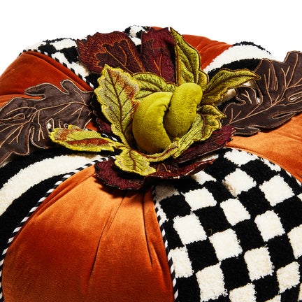 Harvest Check & Stripe Round Pillow