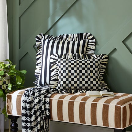 Courtly Check Ruffle Throw Pillow