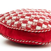 Red and White Check Heart Shaped Throw Pillow
