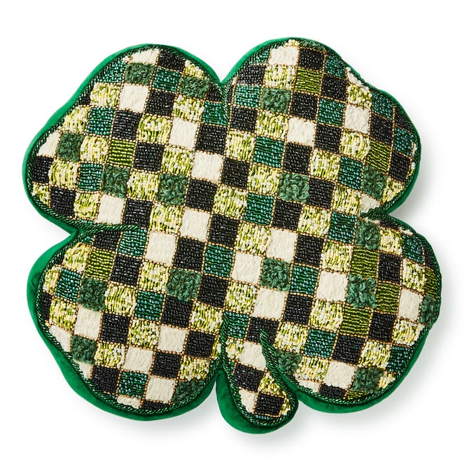 Shaped Lucky Clover Throw Pillow image number 0