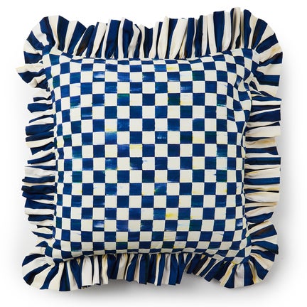 Royal Check Ruffle Throw Pillow
