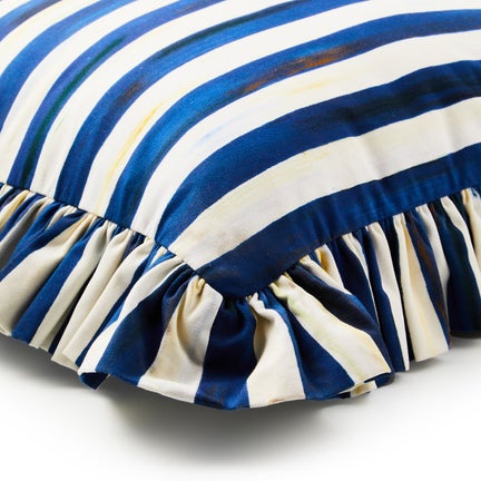 Royal Stripe Ruffle Throw Pillow