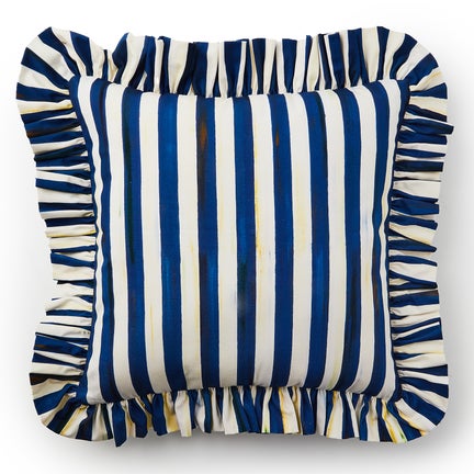 Royal Stripe Ruffle Throw Pillow