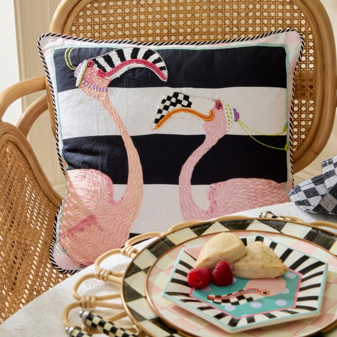 Patience Brewster Flamingo Throw Pillow image number 4