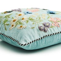 Floral and Bee Throw Pillow