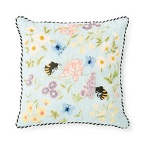 Floral and Bee Throw Pillow
