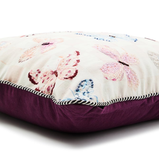 Eternity Butterfly Checked Throw Pillow image number 1