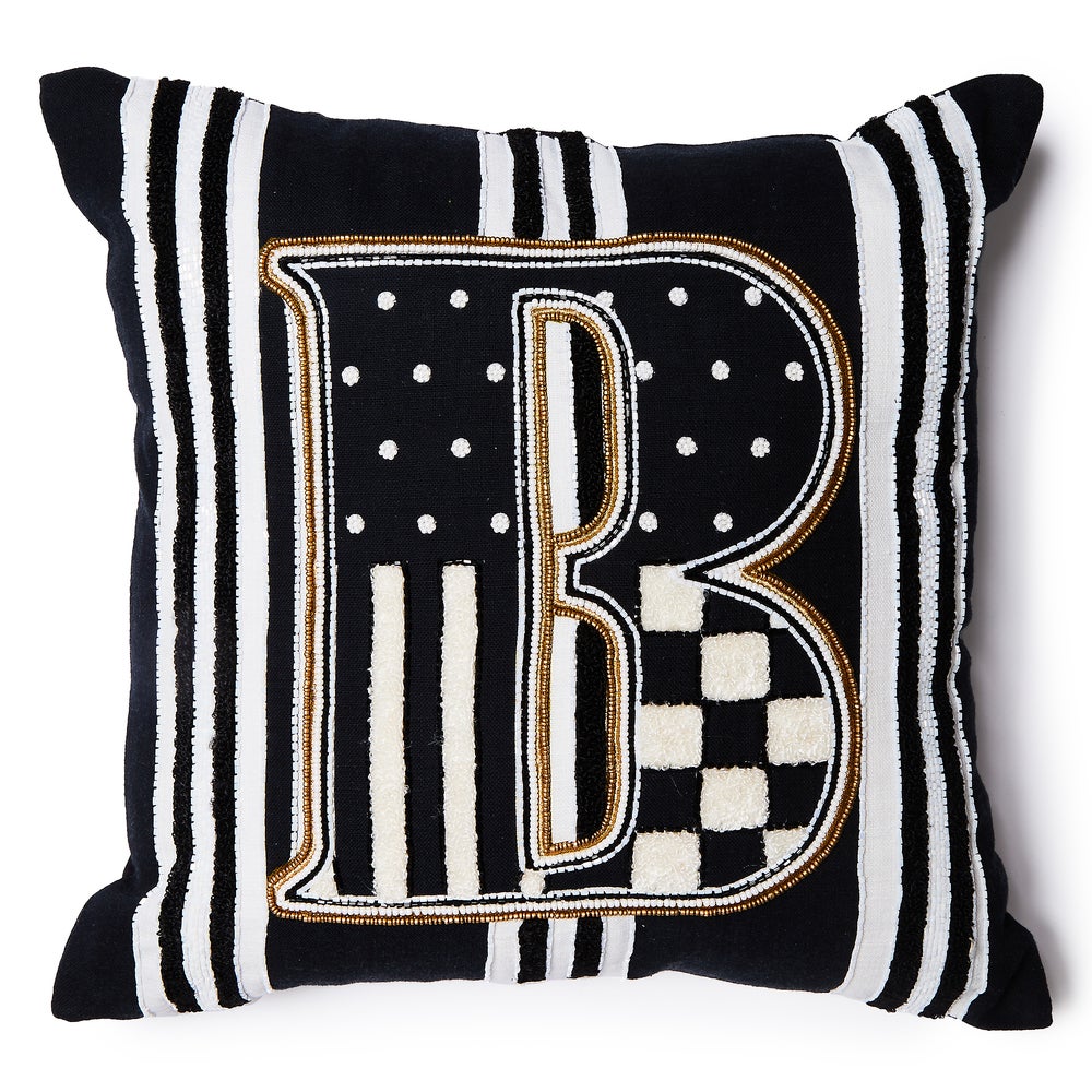 Monogram Throw Pillow - B mackenzie-childs Panama imagen 1