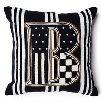 Monogram "B" Beaded Throw Pillow