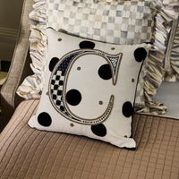 Monogram "C" Beaded Throw Pillow