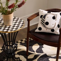 Monogram "C" Beaded Throw Pillow