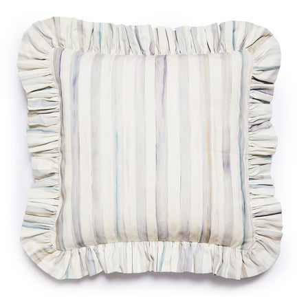 Sterling Stripe Ruffle Throw Pillow