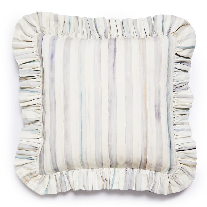 Sterling Stripe Ruffle Throw Pillow image number 0