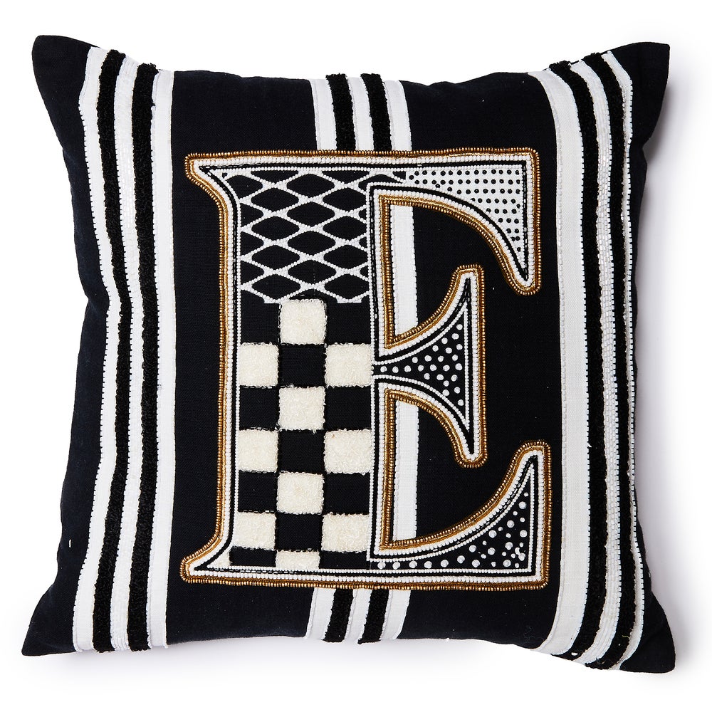 Monogram Throw Pillow - E mackenzie-childs Panama imagen 1